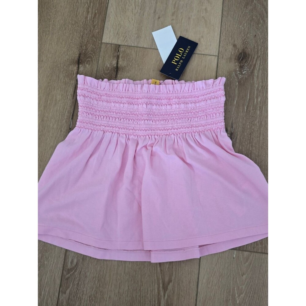 Polo Ralph Lauren Girls Smocked Jersey Skirt Pink 16 XL